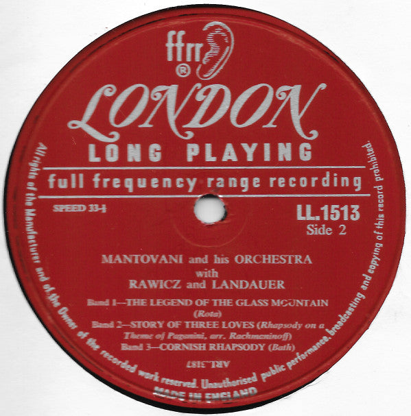 Mantovani And His Orchestra With Rawicz & Landauer : Music From The Films (LP, Album)