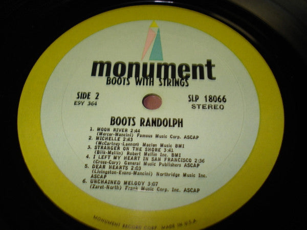 Boots Randolph : Boots With Strings (LP, Album)