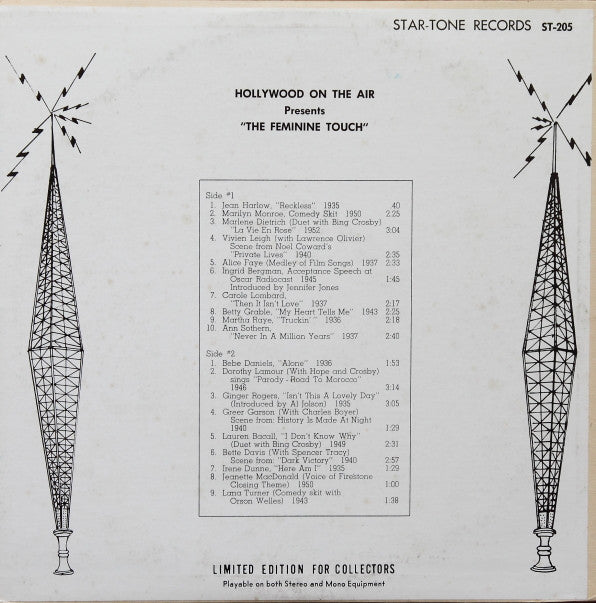 Various : Hollywood On The Air Presents "The Feminine Touch" (LP, Comp)