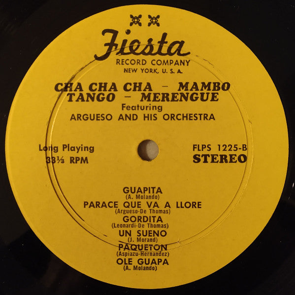 Argueso And His Orchestra : Cha Cha Cha Tango Mambo Merengue (LP)