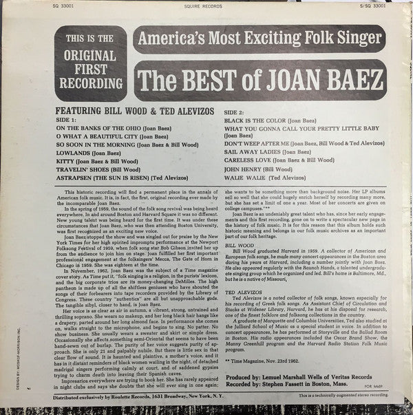 Joan Baez : The Best Of Joan Baez (LP, Album, RE)