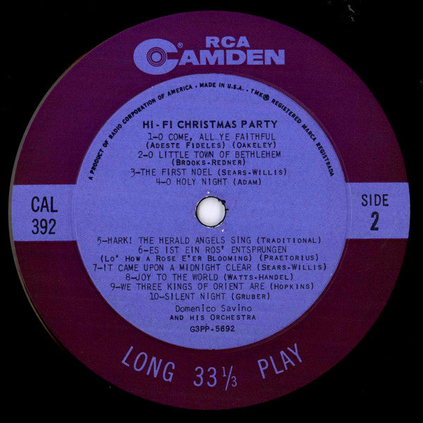 Domenico Savino And His Orchestra : Hi-Fi Christmas Party (LP, Mono, RE)