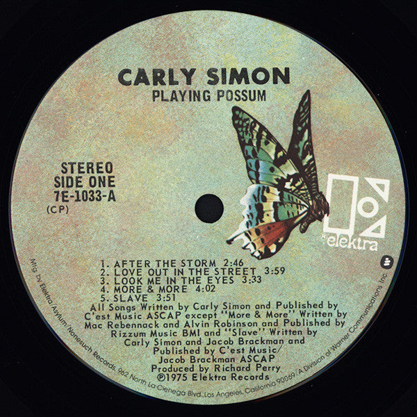 Carly Simon : Playing Possum (LP, Album, CP )