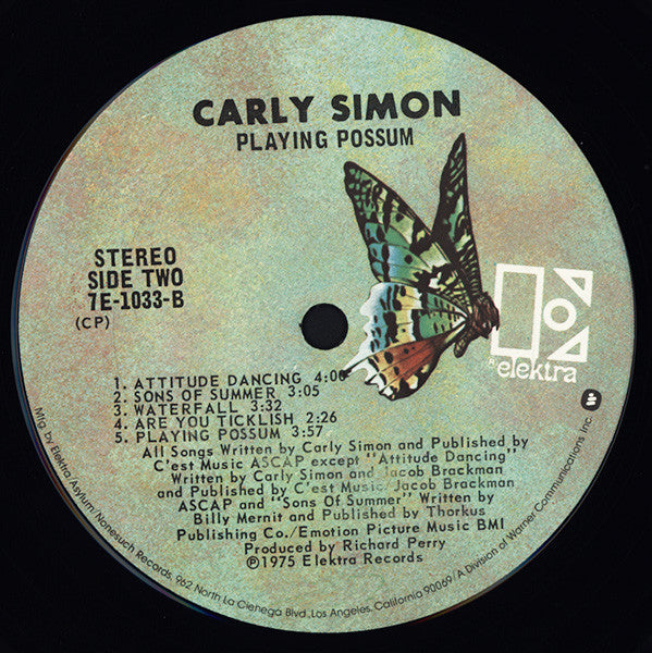 Carly Simon : Playing Possum (LP, Album, CP )