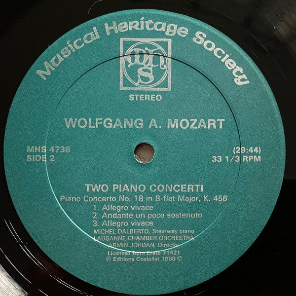 Wolfgang A. Mozart*, Michel Dalberto, Lausanne Chamber Orchestra*, Armin Jordan : Piano Concerti Nos. 18 And 25 (LP, RP)