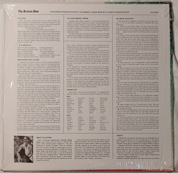 Elizabeth George Speare : The Bronze Bow (LP, Album)