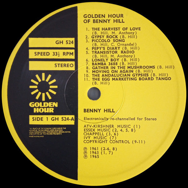 Benny Hill : Golden Hour Of Benny Hill (LP, Comp)