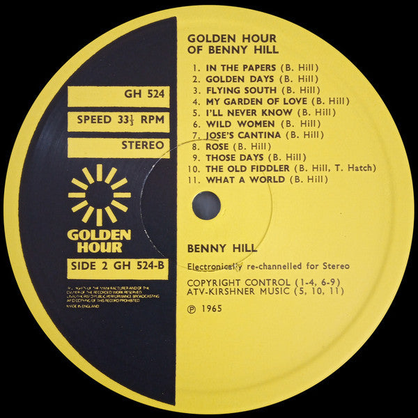 Benny Hill : Golden Hour Of Benny Hill (LP, Comp)