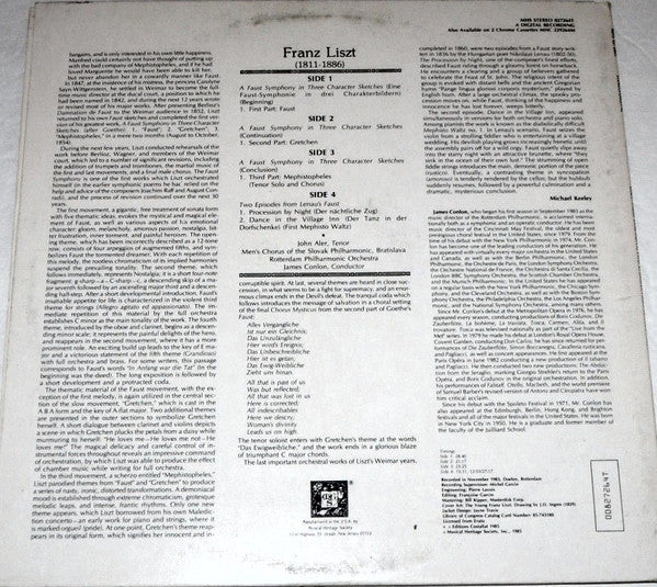 Franz Liszt : A Faust Symphony: Two Episodes from Lenau's Faust (2xLP, Album)