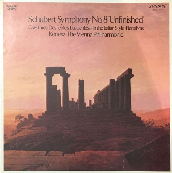 Schubert* - Kertesz*, The Vienna Philharmonic* : Symphony No. 8 "Unfinished" / Overtures: Des Teufels Lustschloss, In The Italian Style, Fierrabras (LP, Album, RE)