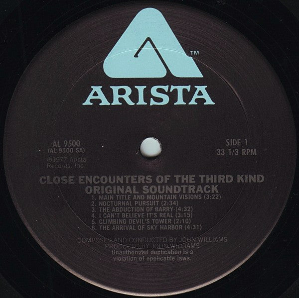 John Williams (4) : Close Encounters Of The Third Kind (Original Motion Picture Soundtrack) (LP, Album, San + 7", S/Sided, Single)