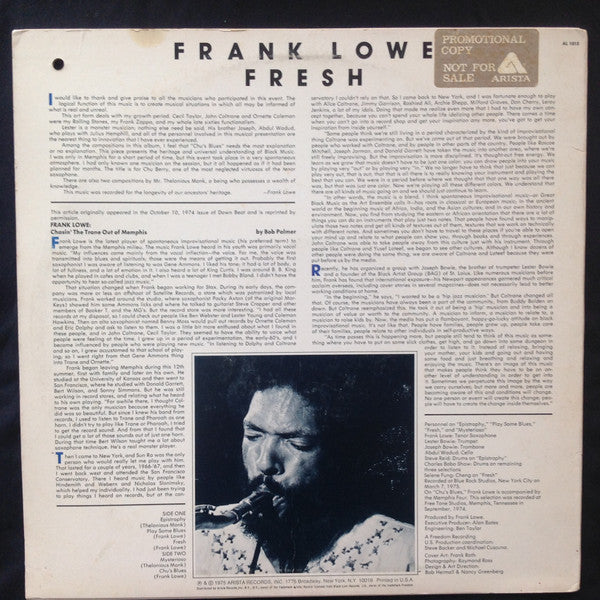 Frank Lowe : Fresh (LP, Album, Promo)