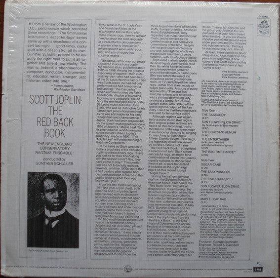 Scott Joplin, The New England Conservatory Ragtime Ensemble Conducted By Gunther Schuller : The Red Back Book (LP, Album, Los)