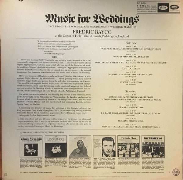 Fredric Bayco : Music For Weddings (LP, Album)