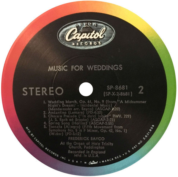 Fredric Bayco : Music For Weddings (LP, Album)