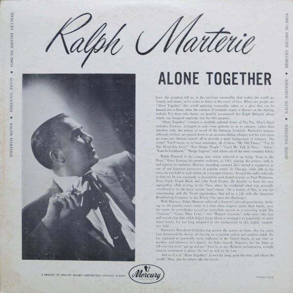 Ralph Marterie And His Orchestra : Alone Together (LP, RE)
