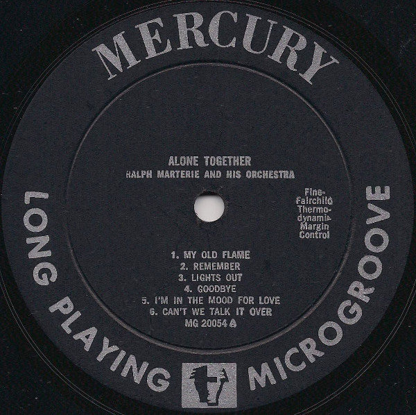 Ralph Marterie And His Orchestra : Alone Together (LP, RE)