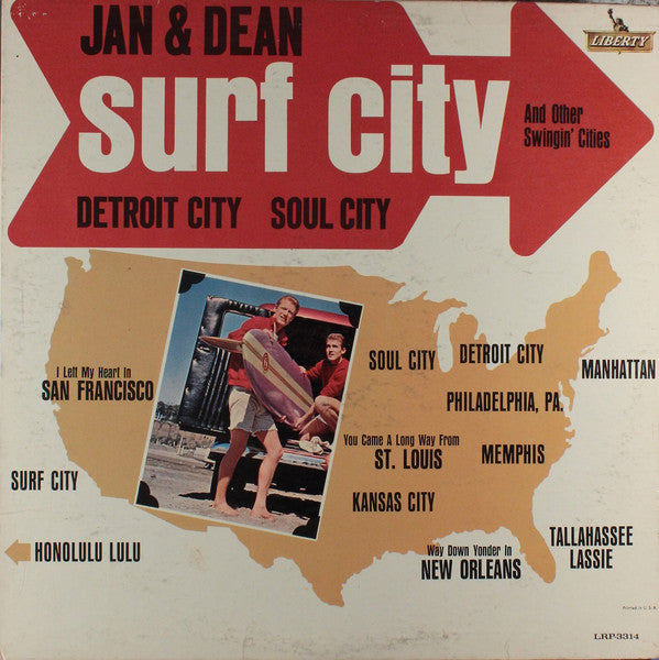 Jan & Dean : Surf City And Other Swingin' Cities (LP, Album, Mono, Ter)