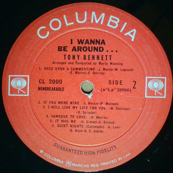 Tony Bennett : I Wanna Be Around (LP, Album, Mono)