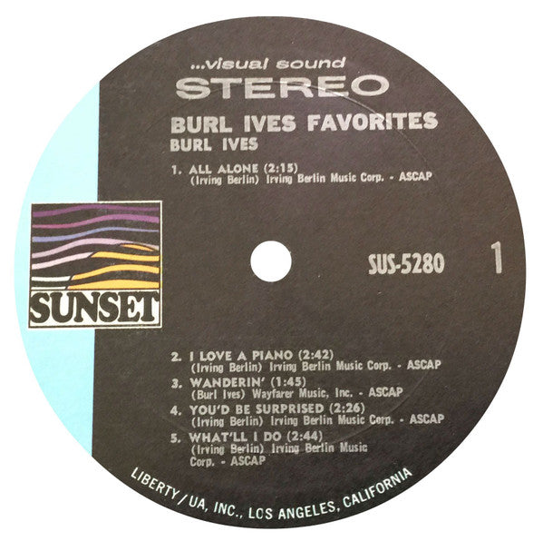 Burl Ives : Burl Ives Favourites (LP, Comp, RE)