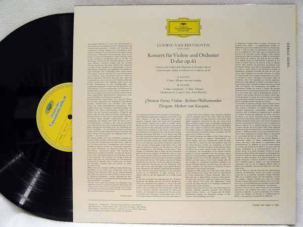 Beethoven* - Christian Ferras, Herbert von Karajan, Berlin Philharmonic* : Violin Concerto (LP, Album)