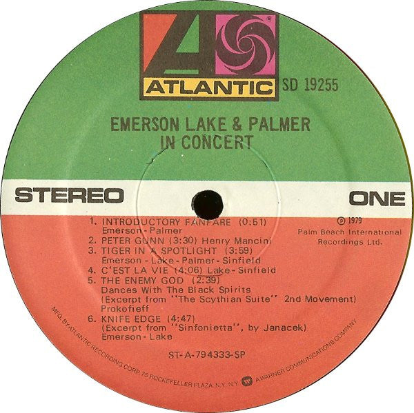 Emerson, Lake & Palmer : In Concert (LP, Album, Spe)