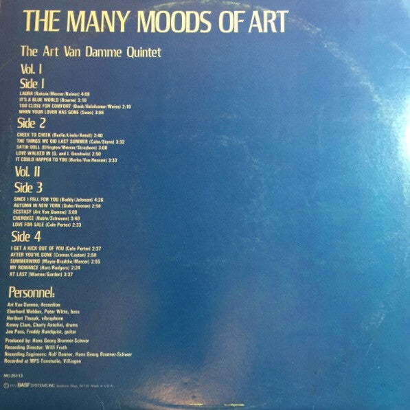 The Art Van Damme Quintet : The Many Moods Of Art (2xLP, Album)