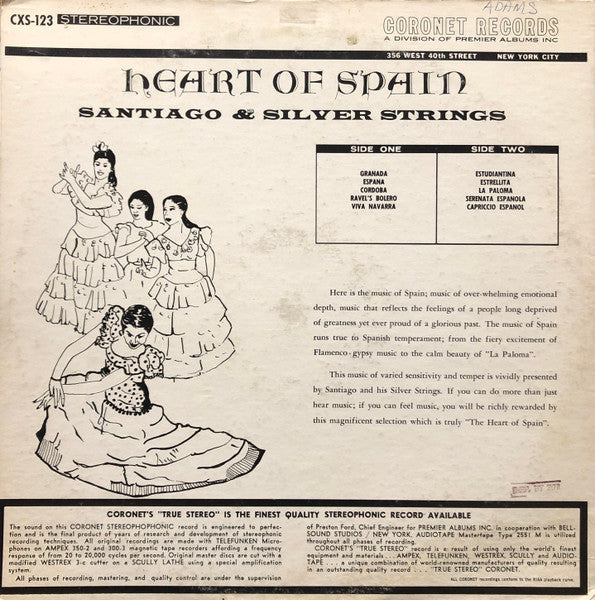 Santiago And His Silver Strings : Heart Of Spain (LP, Album)