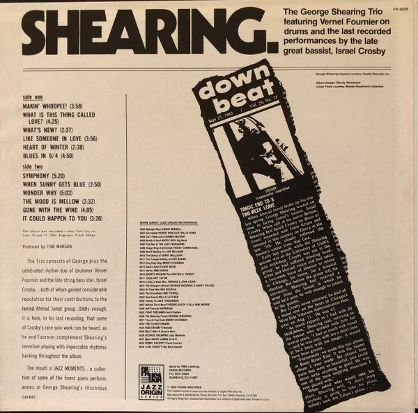 George Shearing Trio : Jazz Moments (LP, Album, RE)