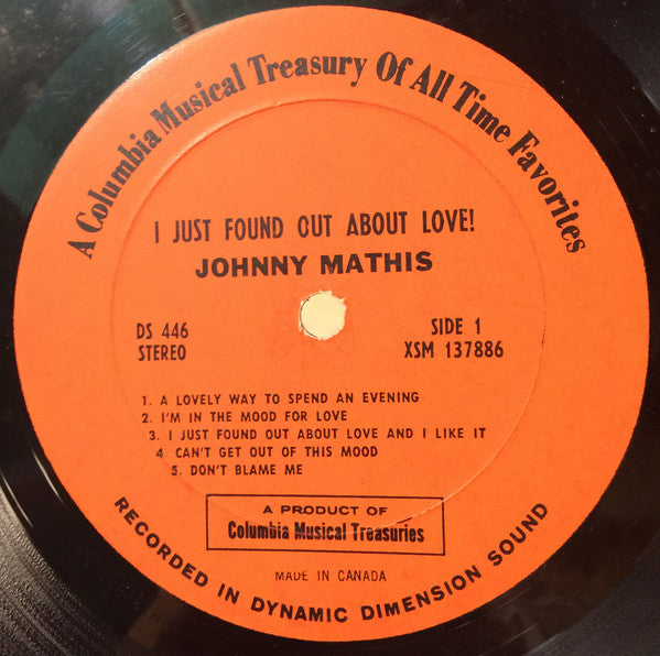 Johnny Mathis : I Just Found Out About Love! (LP, Comp)