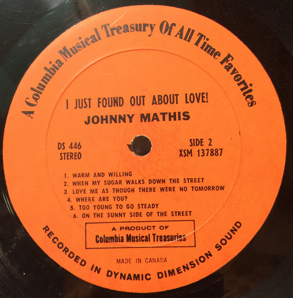 Johnny Mathis : I Just Found Out About Love! (LP, Comp)