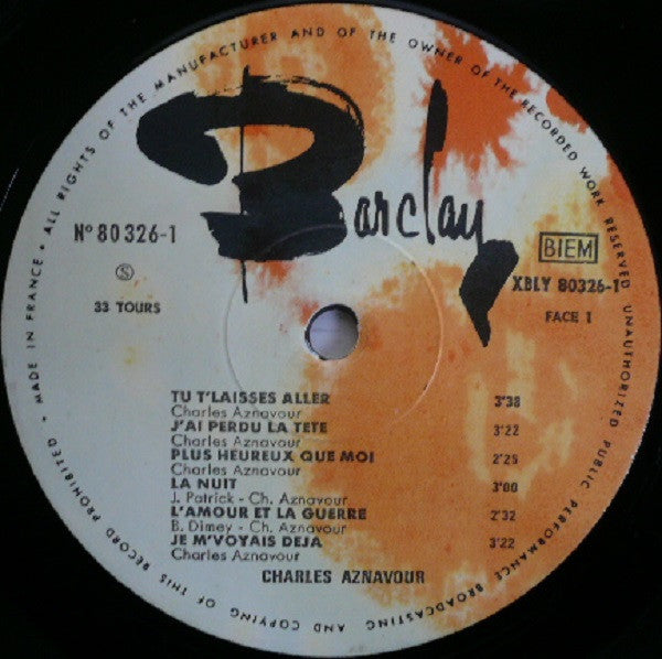 Charles Aznavour : Charles Aznavour (LP, Comp)