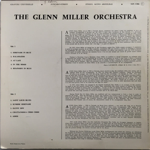The Glenn Miller Orchestra : The Glenn Miller Orchestra (LP, Album, Mono)