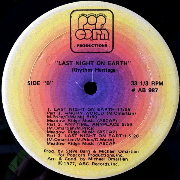 Rhythm Heritage : Last Night On Earth (LP, Album)