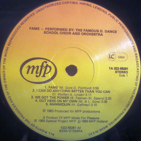 The Famous D. Dance School Choir And Orchestra : Music And Songs Of Fame (LP, Album)