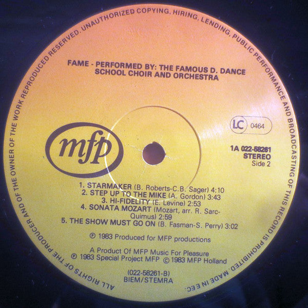 The Famous D. Dance School Choir And Orchestra : Music And Songs Of Fame (LP, Album)