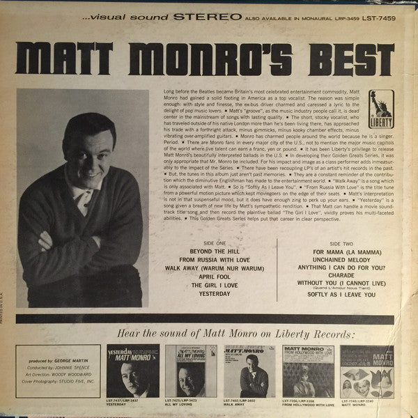 Matt Monro : Matt Monro's Best (LP, Comp)