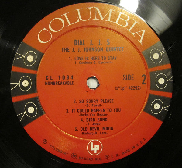 The J. J. Johnson Quintet* : Dial J. J. 5 (LP, Album, Mono)