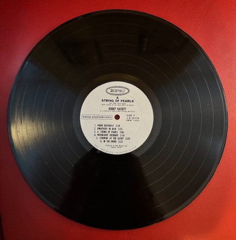 Bobby Hackett : A String Of Pearls And Other Great Songs Made Great By The Glenn Miller Orchestra In A Setting Of Wall-To-Wall Strings And Brass (LP, Album, Promo)