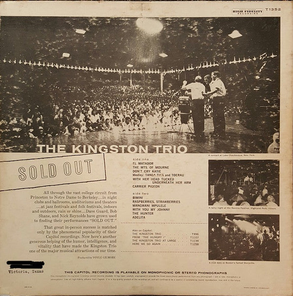The Kingston Trio* : Sold Out (LP, Album, Mono, L.A)