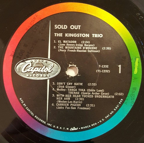 The Kingston Trio* : Sold Out (LP, Album, Mono, L.A)