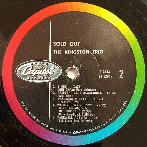 The Kingston Trio* : Sold Out (LP, Album, Mono, L.A)