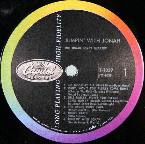 The Jonah Jones Quartet : Jumpin' With Jonah (LP, Album, Mono, Scr)