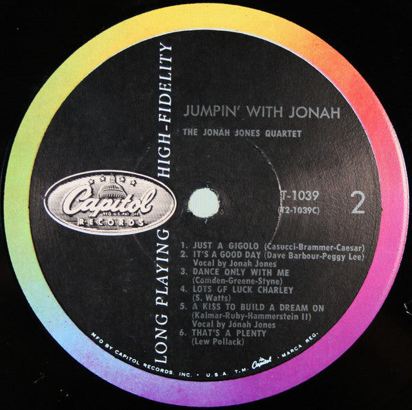 The Jonah Jones Quartet : Jumpin' With Jonah (LP, Album, Mono, Scr)