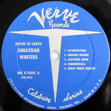 Jonathan Winters : Down To Earth (LP, Album, Mono)