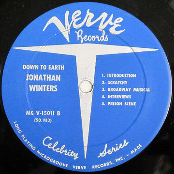 Jonathan Winters : Down To Earth (LP, Album, Mono)