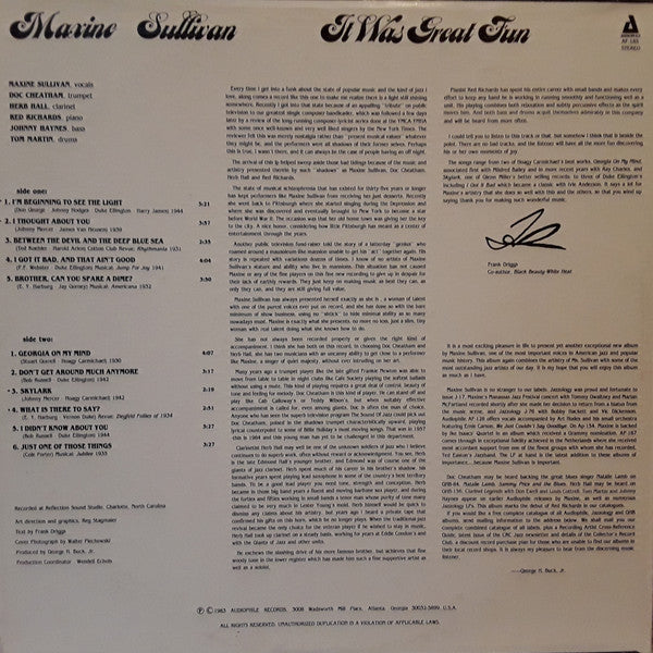 Maxine Sullivan : It Was Great Fun (LP, Album)
