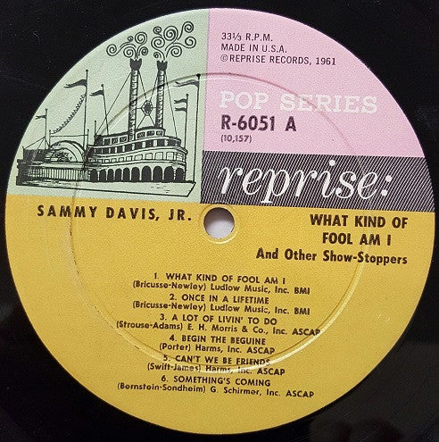 Sammy Davis Jr. : Sammy Davis Jr. Sings What Kind Of Fool Am I And Other Show-Stoppers (LP, Album, Mono)