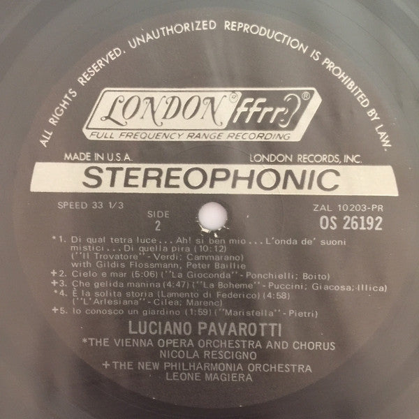Luciano Pavarotti : Primo Tenore (LP, RE)