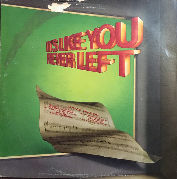 Dave Mason : It's Like You Never Left (LP, Album, Gat)
